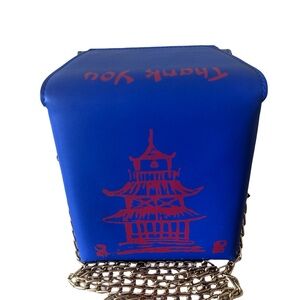 Hello 3aM FOREVER Chinese Blue Red Take Out Box Handbag Purse Crossbody Bags NEW
